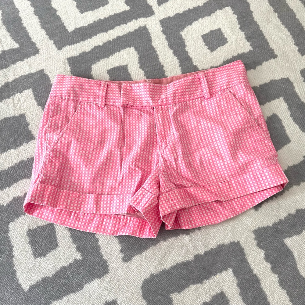 Lilly Pulitzer pink gingham Barclay shorts size 8